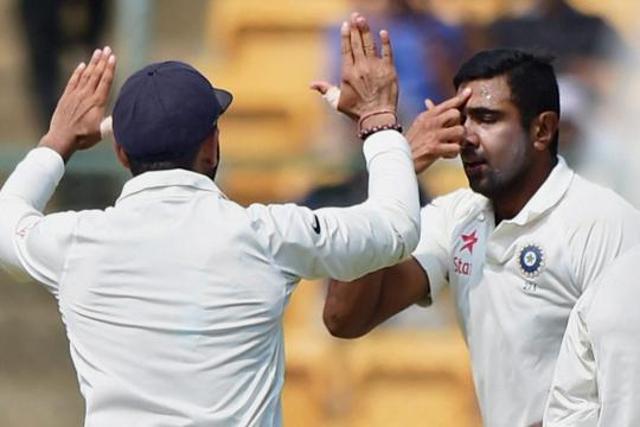 Ravichandran Ashwin had a feisty exchange with Mitchell Starc during the Bangalore Test between India vs Australia. (PTI) Ravichandran Ashwin had a feisty exchange with Mitchell Starc during the Bangalore Test between India vs Australia. (PTI)
