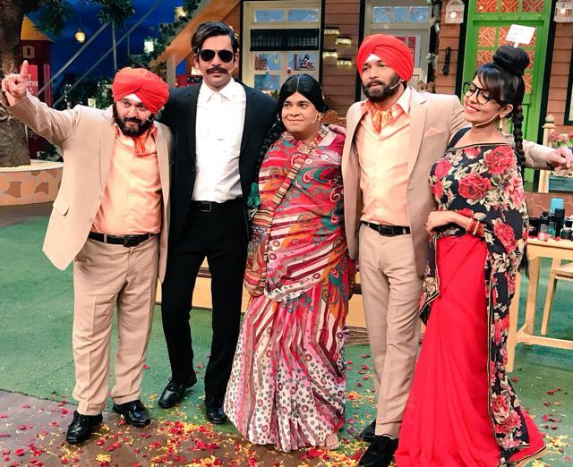 In happier times: Ali Asgar, Sunil Grover, Kiku Sharda, Chandan Prabhakar and Sugandha Mishra on the sets. In happier times: Ali Asgar, Sunil Grover, Kiku Sharda, Chandan Prabhakar and Sugandha Mishra on the sets.