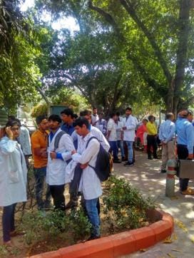 Medical students who have been asked by the Medical Council of India to vacate their seats in college. (Handout)