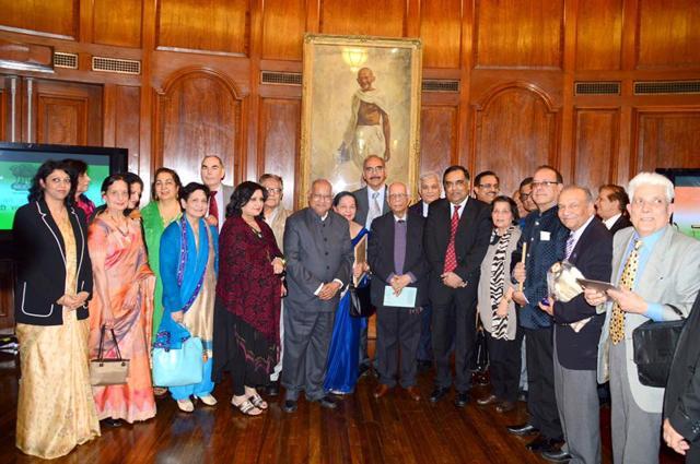 West Bengal governor Keshari Nath Tripathi with the gathering of writers, teachers and journalists during the UK Hindi Samman Samaroh 2017 in the Gandhi Hall of India House, London, on Thursday. (HT photo) West Bengal governor Keshari Nath Tripathi with the gathering of writers, teachers and journalists during the UK Hindi Samman Samaroh 2017 in the Gandhi Hall of India House, London, on Thursday. (HT photo)