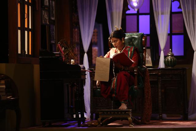Art director, Ajit Dandekar, recreated a whole Marathi wada on stage. Art director, Ajit Dandekar, recreated a whole Marathi wada on stage.