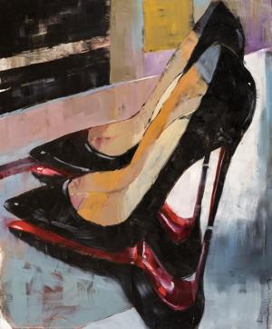 French Shoes: These symmetrically crafted stilettos are the work of Pascale Taura, a French artist who was Miss France at 18. She started painting after a car accident left her face disfigured. (Great Banyan Art) French Shoes: These symmetrically crafted stilettos are the work of Pascale Taura, a French artist who was Miss France at 18. She started painting after a car accident left her face disfigured. (Great Banyan Art)