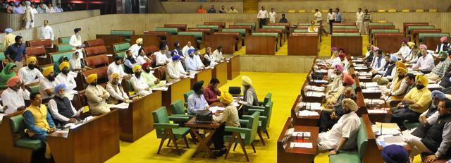 Inside the Punjab Vidhan Sabha. (Keshav Singh/HT) Inside the Punjab Vidhan Sabha. (Keshav Singh/HT)