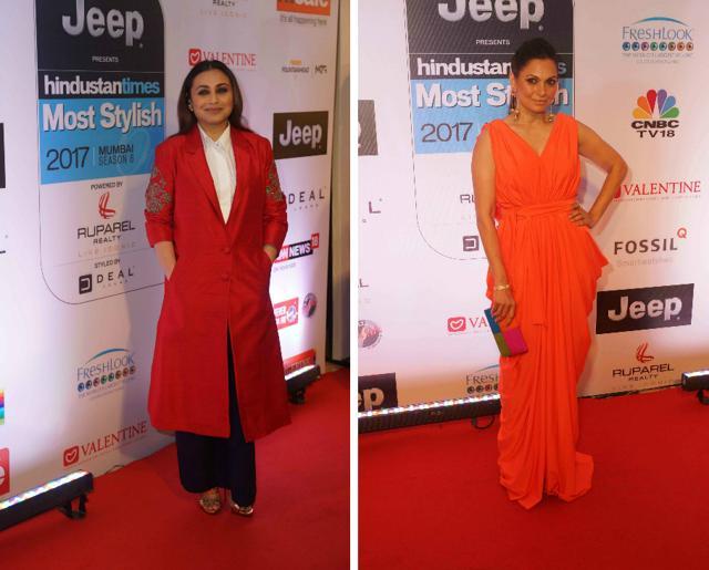 Rani Mukerji in Payal Khandwala and Maria Goretti in Sheike gown and Shaheen Abbas jewellery. (Prodip Guha/HT Photo) Rani Mukerji in Payal Khandwala and Maria Goretti in Sheike gown and Shaheen Abbas jewellery. (Prodip Guha/HT Photo)
