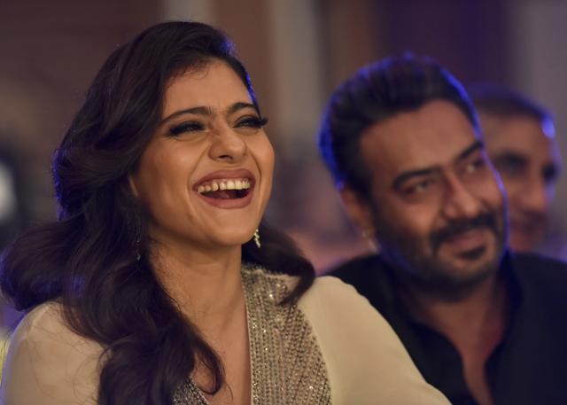 Kajol with husband Ajay Devgn. (Kunal Patil/HT Photo) Kajol with husband Ajay Devgn. (Kunal Patil/HT Photo)