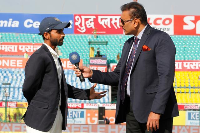Ajinkya Rahane during the toss on Day one of the fourth test match between India and Australia. (BCCI)