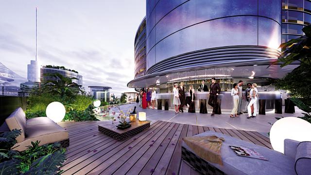 Omkar 1973 offers plush terrace lounges and bespoke sky villas spread over three towers, each functioning as an independent sea-facing home with private elevators.