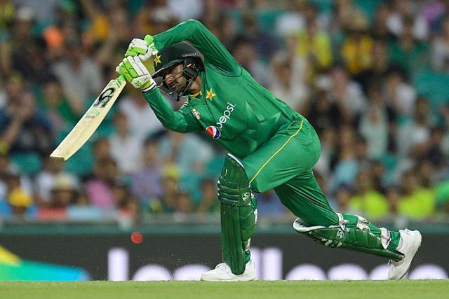 Pakistan’s Shoaib Malik bats against West Indies in Bridgetown, Barbados. (Cricket Australia/Getty Images)
