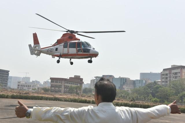 The chopper takes to the air. (Pratham Gokhale/HT)
