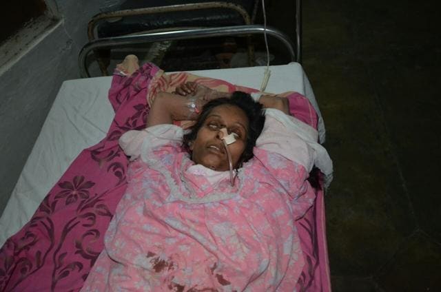 Vidya Dayal in LLR hospital on Tuesday. (HT Photo)
