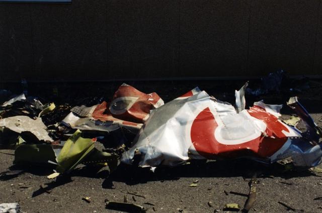 Debris from the American Airlines plane that was used to target the Pentagon. (FBI Records)