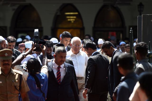 Malaysia Prime Minister Najib Razak (centre) after offering prayers at a mosque in Chennai on March 31, 2017, during an official visit to India. Razak is visiting India from March 30 to April 4 at the invitation of his Indian counterpart Narendra Modi. (AFP) Malaysia Prime Minister Najib Razak (centre) after offering prayers at a mosque in Chennai on March 31, 2017, during an official visit to India. Razak is visiting India from March 30 to April 4 at the invitation of his Indian counterpart Narendra Modi. (AFP)