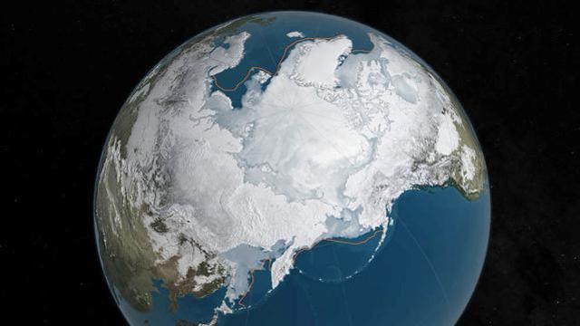 An undated NASA illustration shows Arctic sea ice at a record low wintertime maximum extent for the second straight year. (Reuters File Photo) An undated NASA illustration shows Arctic sea ice at a record low wintertime maximum extent for the second straight year. (Reuters File Photo)