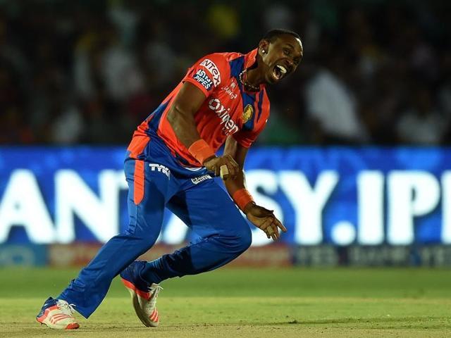 Gujarat Lions’ Dwayne Bravo is down with a hamstring injury. (AFP)