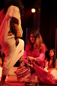 The actor playing the widow Laghvi actually shaved her head for the performance. (Raajessh Kashyap/ HT Photo )