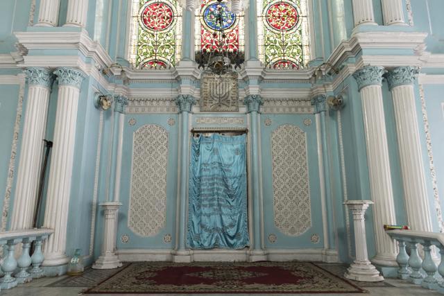 The Tora script scroll – the holy inscription of Judaism - is secured in a vault at an altar-like structure (Aalok Soni/ HT Photo)