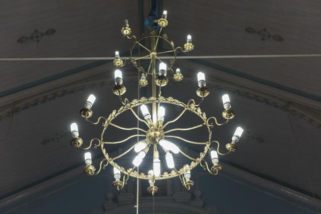The inclusion of chandeliers in the original structure suggests the required electrical wiring was pre-planned (Aalok Soni/ HT Photo)