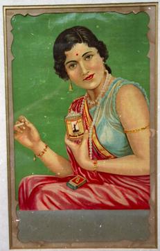 An ad for Bombay Special cigarettes, featuring a “modern” Indian woman, draping her sari in the style of the time (sleeveless blouse and all). Ads like these took the idea of urban cosmopolitanism to the rest of India.