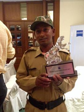 Minaram Gogoi with the award he received at the function in Delhi. (Malavika Vyawahare) Minaram Gogoi with the award he received at the function in Delhi. (Malavika Vyawahare)
