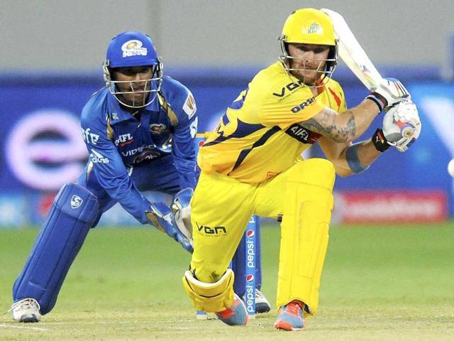 Chennai Super Kings’ Brendon McCullum plays a shot during their IPL 7 match against Mumbai Indians in Dubai in 2014. (PTI) Chennai Super Kings’ Brendon McCullum plays a shot during their IPL 7 match against Mumbai Indians in Dubai in 2014. (PTI)