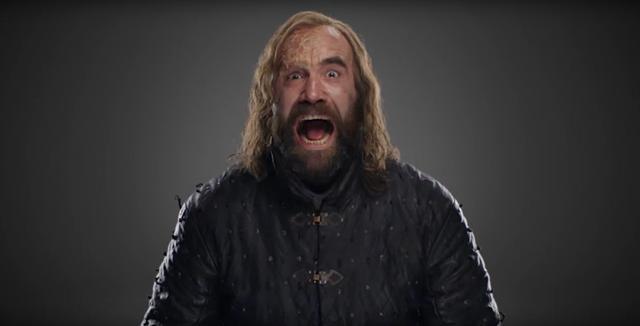 The Hound has also donned his Sunday clothes for the shoot.