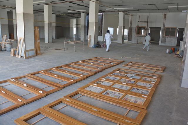 Construction work of new langar hall underway at Golden temple. (Gurpreet Singh/HT)