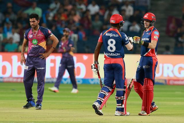 Sam Billings and Sanju Samson shared a good partnership for Delhi Daredevils against Rising Pune Supergiant. (BCCI)
