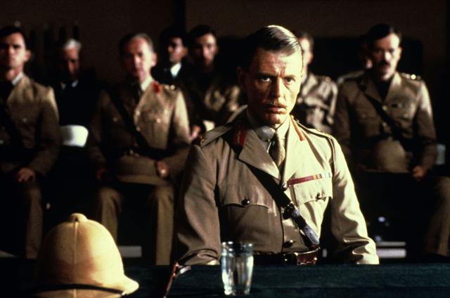 Edward Fox as General Dyer in Gandhi. Edward Fox as General Dyer in Gandhi.