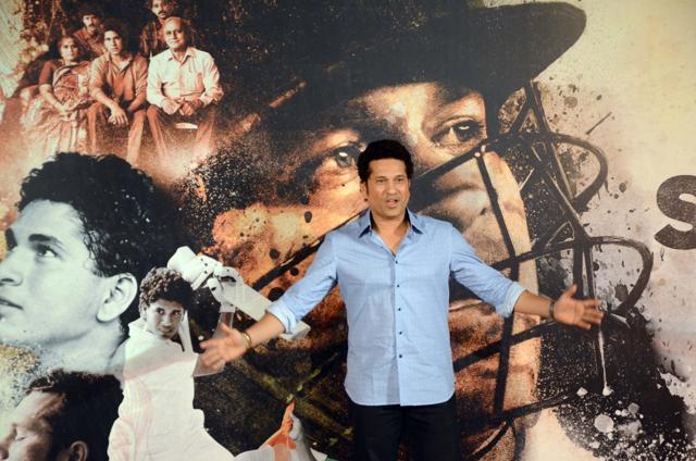 Cricket legend Sachin Tendulkar at the trailer launch of "Sachin: A Billion Dreams" - a biographical film on him in Mumbai on Thursday (IANS) Cricket legend Sachin Tendulkar at the trailer launch of "Sachin: A Billion Dreams" - a biographical film on him in Mumbai on Thursday (IANS)