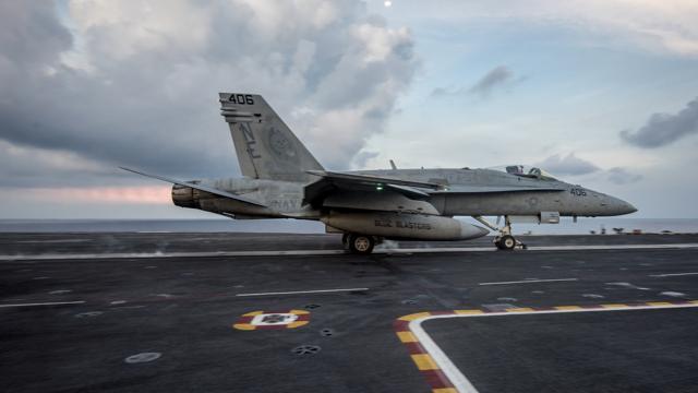 An F/A-18C Hornet launching from the aircraft carrier USS Carl Vinson in the South China Sea. (NYT Photo) An F/A-18C Hornet launching from the aircraft carrier USS Carl Vinson in the South China Sea. (NYT Photo)