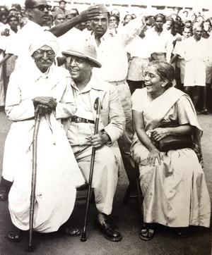 Bombay, November 1951: Finding himself without a seat at a public function to welcome Ambedkar, Raobahadur SK Bole is invited to seat himself on the Chief Guest. In 1907, social reformer Bole had called a meeting to honour young Bhimrao upon his matriculation from Elphinstone High School. It was at this meeting that Krishnaji Arjun Keluskar gifted Ambedkar with a copy of his new book, Life of Gautama Buddha. (From the collection of Vijay Surwade) Bombay, November 1951: Finding himself without a seat at a public function to welcome Ambedkar, Raobahadur SK Bole is invited to seat himself on the Chief Guest. In 1907, social reformer Bole had called a meeting to honour young Bhimrao upon his matriculation from Elphinstone High School. It was at this meeting that Krishnaji Arjun Keluskar gifted Ambedkar with a copy of his new book, Life of Gautama Buddha. (From the collection of Vijay Surwade)