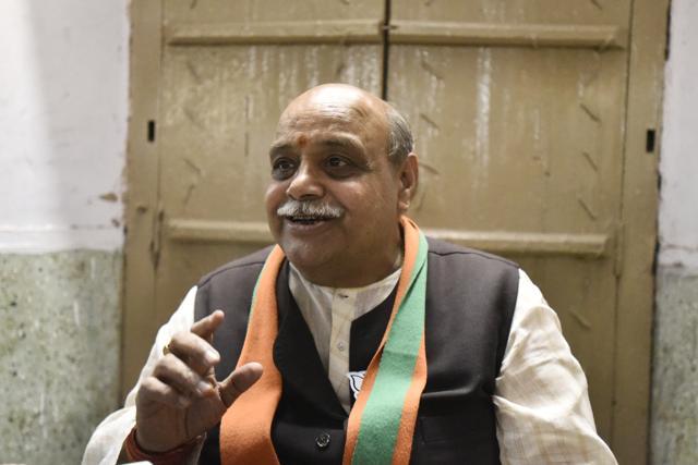 Ravinder Kumar Kuptaan, the Bharatiya Janata Party (BJP) candidate from Chandni Chowk. (Burhaan Kinu/HT Photo) Ravinder Kumar Kuptaan, the Bharatiya Janata Party (BJP) candidate from Chandni Chowk. (Burhaan Kinu/HT Photo)