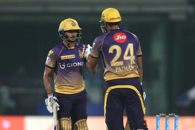 Manish Pandey and Yusuf Pathan shared a magnificent 110-run partnership as Kolkata Knight Riders won a tense match against Delhi Daredevils. (BCCI) Manish Pandey and Yusuf Pathan shared a magnificent 110-run partnership as Kolkata Knight Riders won a tense match against Delhi Daredevils. (BCCI)