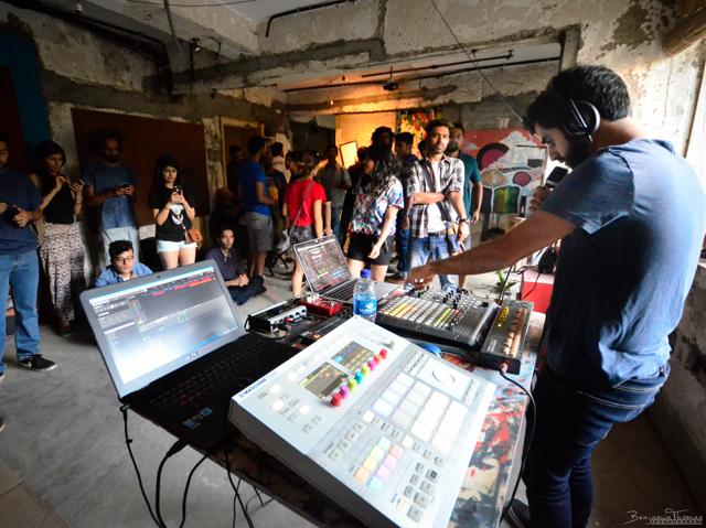 REProduce Listening Room in progress at an under-construction building in Bandra. (Photo courtesy: Benjamin Thomas) REProduce Listening Room in progress at an under-construction building in Bandra. (Photo courtesy: Benjamin Thomas)