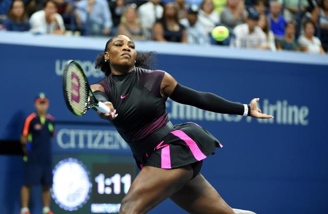 Serena Williams hits a return against Karolina Pliskova of Czech Republic during their 2016 US Open Women’s Singles semifinal match at the USTA Billie Jean King National Tennis Center in New York. Serena, 35, hasn't played since beating her sister Venus in the final of the Australian Open in January to clinch a record 23rd Grand Slam singles title. / AFP PHOTO / Timothy A. CLARY (AFP) Serena Williams hits a return against Karolina Pliskova of Czech Republic during their 2016 US Open Women’s Singles semifinal match at the USTA Billie Jean King National Tennis Center in New York. Serena, 35, hasn't played since beating her sister Venus in the final of the Australian Open in January to clinch a record 23rd Grand Slam singles title. / AFP PHOTO / Timothy A. CLARY (AFP)