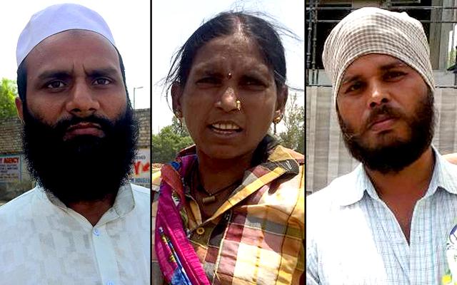 Maulana Rahi from JJ Colony, a farmer from Najafgarh and Manhender Singh of Punjabi Bagh. (HT Photo) Maulana Rahi from JJ Colony, a farmer from Najafgarh and Manhender Singh of Punjabi Bagh. (HT Photo)