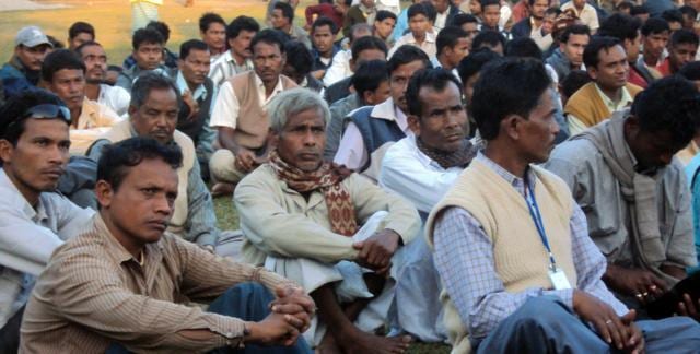 A section of the crowd in a public meeting by KLO. (HT Photo)