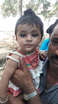 The 11-month-old child of slain CRPF soldier Krishna Kumar Pandey. (HT photo) The 11-month-old child of slain CRPF soldier Krishna Kumar Pandey. (HT photo)