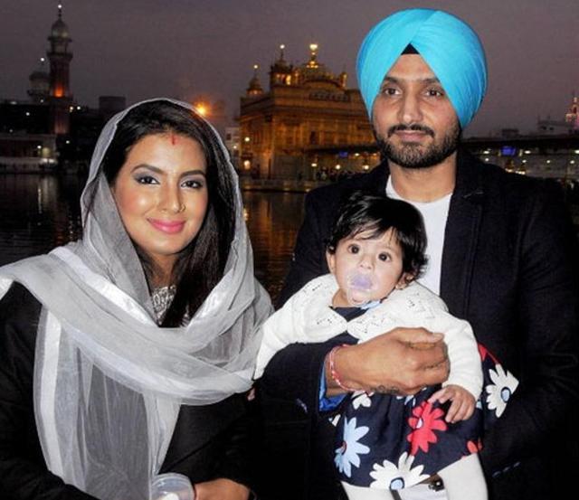 Harbhajan Singh and wife, actress Geeta Basra, welcomed their baby daughter Hinaya in July last year. (HT Photo)