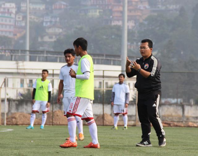 Thangboi Singto (right), Shillong Lajong coach, is hopeful of giving a tough fight to Aizawl FC. (AIFF) Thangboi Singto (right), Shillong Lajong coach, is hopeful of giving a tough fight to Aizawl FC. (AIFF)