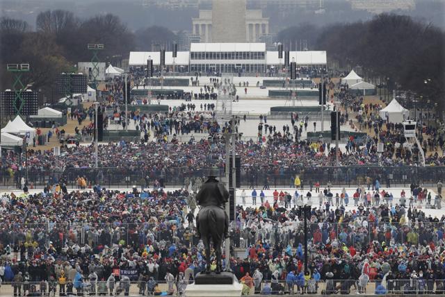 Crowds fill in the National Mall in Washington before the swearing in of Donald Trump as the 45th president of the United States during the 58th Presidential Inauguration on Capitol. (AP File Photo)