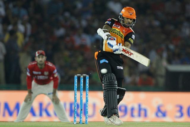 Shikhar Dhawan started off aggressively for Sunrisers Hyderabad against Kings XI Punjab. (BCCI)