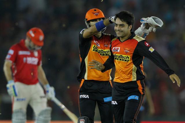 Rashid Khan took the wicket of Eoin Morgan as Sunrisers Hyderabad dominated. (BCCI)
