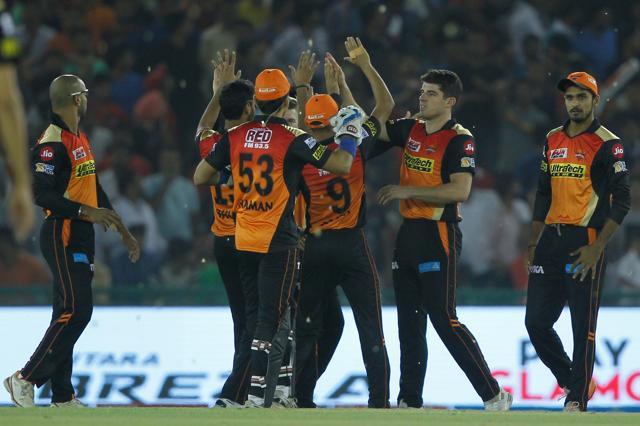 Kings XI Punjab lost three quick wickets in their chase of 208 against Sunrisers Hyderabad. (BCCI)