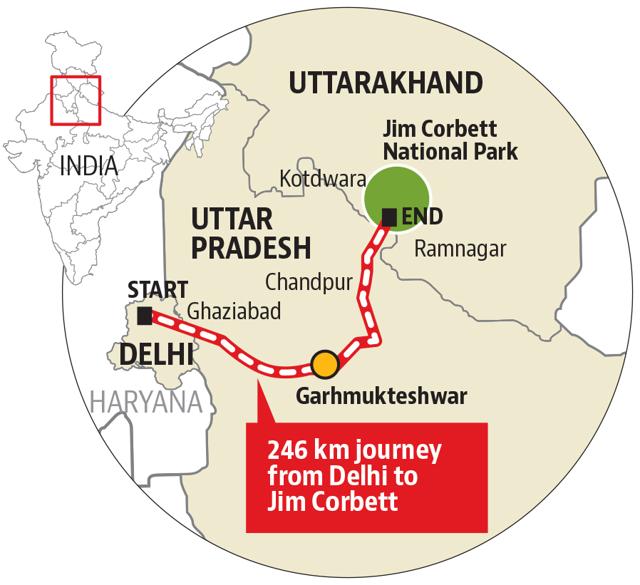 The Delhi-Corbett bike trip takes almost 8 hours. (HT Photo) The Delhi-Corbett bike trip takes almost 8 hours. (HT Photo)