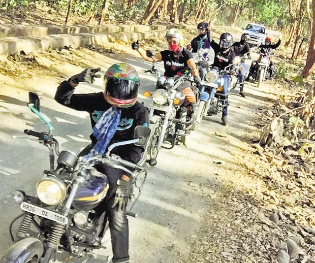 The Bikernis in formation on the way to Corbett Falls. (Photos courtesy: The Bikernis)