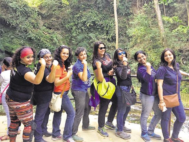 (From left): Vidhi Malla (entrepreneur), Jyoti Mehta (Wing Commander), Mandeep Kohli Merwah (motorbiking trainer), Manjula Narayan (journalist), Anita Krishnan (fitness instructor), Priya Meghwal (engineer) Sandhya Sreedhar (nurse), Vidhi Yadav (HR professional (Photos courtesy: The Bikernis) (From left): Vidhi Malla (entrepreneur), Jyoti Mehta (Wing Commander), Mandeep Kohli Merwah (motorbiking trainer), Manjula Narayan (journalist), Anita Krishnan (fitness instructor), Priya Meghwal (engineer) Sandhya Sreedhar (nurse), Vidhi Yadav (HR professional (Photos courtesy: The Bikernis)