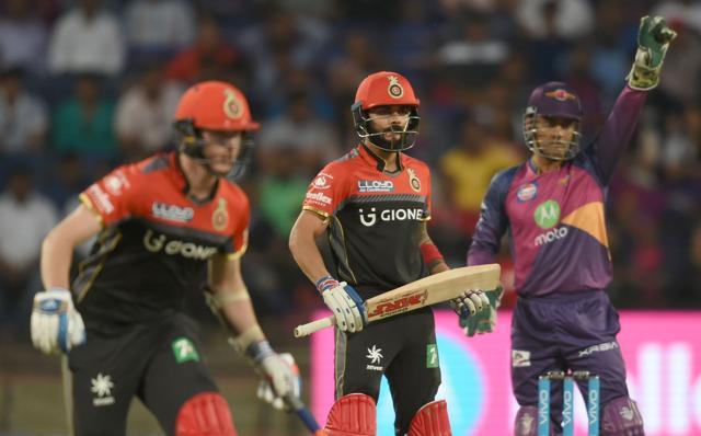 Virat Kohli smashed his 29th fifty but it went in vain as Royal Challengers Bangalore lost by 61 runs in Pune. (AFP) Virat Kohli smashed his 29th fifty but it went in vain as Royal Challengers Bangalore lost by 61 runs in Pune. (AFP)