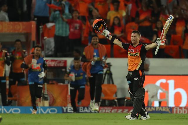 David Warner slammed his third IPL century and his second against Kolkata Knight Riders (BCCI)