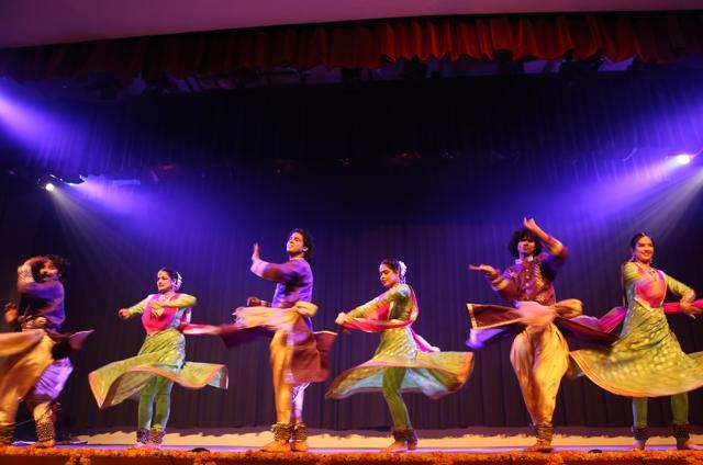 Students during a performance. (Prabhas Roy/HT)